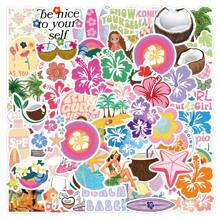 62 adesivos estéticos de verão com tema de coco, adesivo de grafite de desenho animado, decalque para laptop e garrafas de água, presentes perfeitos para meninas e adolescentes, adesivos fofos (menina coco), material escolar, volta às aulas