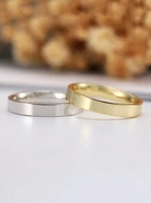 1枚简约优雅的925纯银/14K金/银永恒戒指，3毫米宽，光泽亮丽，适合日常佩戴，也适合生日派对、圣诞节、情侣戒指和周年纪念日礼物。