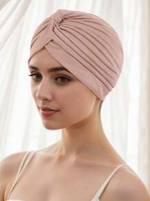 1 件装新款欧美头巾帽，褶皱西瓜形帽子，头巾帽，帽子 - 彩色 - 查看 2