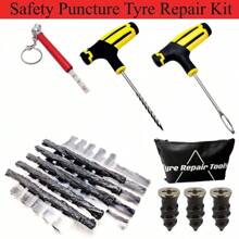 22Pcs Emergency Tyre Puncture Repair Kit Car Van Motorcycle Tubeless Tire Strips - Yellow - View 5