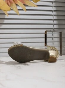 Girls Spring/Autumn Fashionable High Heels, Girls Dance Performance Crystal Shoes, Versatile