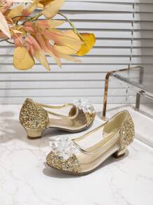 Girls Spring/Autumn Fashionable High Heels, Girls Dance Performance Crystal Shoes, Versatile