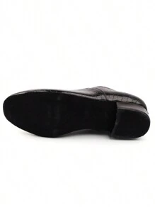 Men's Latin Dance Shoes 1 Inch Leather Sole Ballroom Salsa Tango Waltz Character Shoe-Black Patent Croco - màu đen - Xem 5