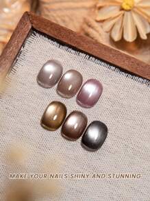 Miss Gooey 秋冬玻璃珠猫眼指甲油凝胶，新款秋冬美白全息高密度磁粉，可剥离UV LED指甲油凝胶指甲油，适用于美甲店和家庭DIY - 彩色 - 查看 3