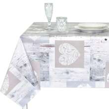 Mantel PVC, Mantel De Hule, Tapete De Cocina, Impermeable, Para Mesa Rectangular, Fácil De Limpiar, Nogal Europeo, Madera, Corazón, Marrón, Gris Claro - 灰色 - 查看 1