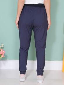 WOMEN'S PANTS, ELASTIC SPORTY - 寶藍色 - 查看 5