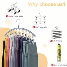 10pcs Stainless Steel Seamless Non-Slip Drying Rack, Multi-Functional Clothes Hanger For Baby, Space-Saving Clips For Socks, Pants