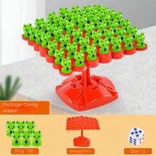 1 Set Frog Balance Tree Game, Multiplayer Tabletop Game, Frog Stacking Toys, Board Game, Party Interactive Toy