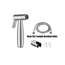 1个不锈钢坐浴喷头（带固定支架），2件套（喷头+支架及螺丝），3件套（喷头+不锈钢防爆软管+支架及螺丝），个人卫生坐浴喷头，适用于浴室、卫生间、洗衣房，清洁浴室配件，浴室工具