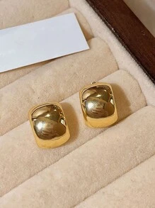 6pcs Set Retro Smooth Surface Hong Kong Style Round Pearl Charm Cat Eye Earrings And Stud Earrings Set For Women