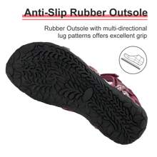 CAMEL CROWN Women Waterproof Hiking Sandal Beach Sandals Outdoor Beach Hiker Walking Fishing - Burgundy - View 4