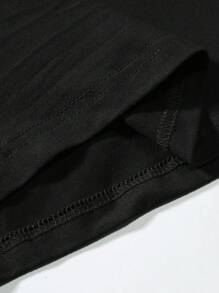 1pc Men's Loose Dropped Shoulder Crew Neck T-Shirt, Double-Sided Graphic & Bible Text Print, Casual Young Style Suitable For Commuting, A Great Gift For Boyfriend - Black - View 6