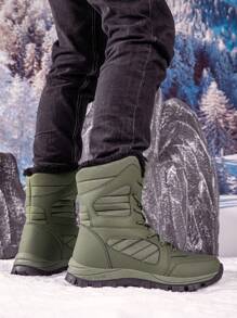Women's Snow Boots, Outdoor Sports Boots, Slip-Resistant & Comfortable Mid-Calf Boots, Thick Warm Waterproof Winter Boots, Military Green Boots, Anti-Slip & Waterproof Military Boots, Outdoor Hiking Boots - Army Green - View 6