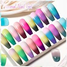 Mtssii 7ml Temperature Color Changing Gel Nail Polish 3 Layers Thermal Nail Gel Polish Color Natural Nail Art Manicure - 彩色 - 查看 4
