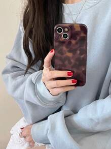 Retro Amber Leopard Print IPhone 15 Pro Max/IPhone 16 Phone Case, Minimalist Soft Silicone Protective Cover For IPhone 12 Pro, IPhone 14, IPhone 13, IPhone 17