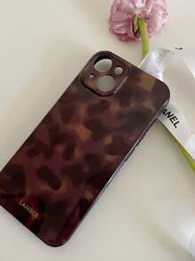 Retro Amber Leopard Print IPhone 15 Pro Max/IPhone 16 Phone Case, Minimalist Soft Silicone Protective Cover For IPhone 12 Pro, IPhone 14, IPhone 13, IPhone 17