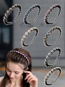 7 chiếc băng đô cài tóc hình hoa sao đính ngọc trai giả và pha lê nhiều màu sắc dành cho nữ, phụ kiện tóc, băng đô cài tóc, phụ kiện làm đẹp tại nhà. - Nhiều màu - Xem 2