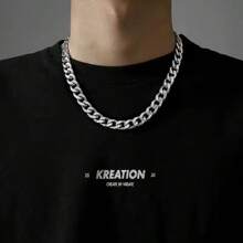 Collana in acciaio inossidabile, catena unisex stile hip hop, collane da collo, regalo di Natale, Capodanno, San Valentino e altre festività