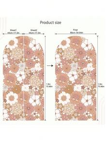 17,3" * 70,86" * 2 pezzi Grandi e splendidi adesivi murali ad arco floreali colorati, assortiti, stile bohémien, per decorazione murale, impermeabili, per rinnovare l'arredamento di casa, articoli decorativi primaverili
