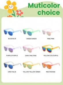 Fashion Children's Fashion Glasses Boys Girls Transparent Color Reflective Frame Rivet Micro-Grain Eyeglasses