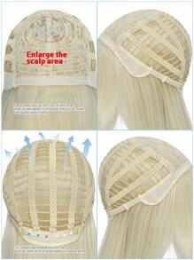 Long Straight Anime Cosplay Wig, Synthetic Fiber Wig Suitable For , Christmas, Role-Playing Parties