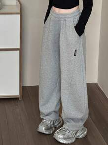 Girls Casual Loose Pants, Fashion Versatile Straight Leg Trousers For Tween Girl, Suitable For Autumn & Spring