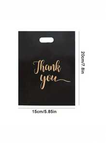 30pcs Reusable Black Gift Bags, Shopping Totes, Flat Paper Bags, Plastic Carrier Bags, Ideal For Favor Gifts, Holiday Parties, Shops & Boutiques - Popular Gift Bags For Retail & Grocery Businesses