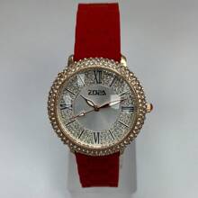 RELOJ ZOEA CON PIEDRA TIPO DIAMANTES PARA DAMA , RELOJ SUMERGIBLE CAUCHO PARA MUJER CON BRILLOS