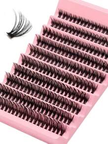 200 Naturally Thick Bundled Eyelashes 9-16mm D-Roll - Soft, Lightweight, Reusable, Suitable For Daily Wear - D - View 3
