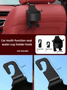 1pc Multi-Functional Car Mounted Hook, Cup Holder, Phone Holder, Essential Car AccessoryFor Women Storage Organizer Travel Essentials Back To School Dormitory Storage
