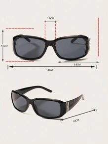 1 chiếc Kính thời trang trang trí chụp ảnh thường ngày đính pha lê, gọng kính Polycarbonate (PC) thường ngày Kính thời trang cho phụ nữ Kính râm cho phụ nữ Phụ kiện bãi biển Cổ điển Y2k - Nhiều màu - Xem 9