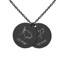 1pc Personalized Pet Jewelry Gift For Pet Mom - Pet Portrait Custom - Dog Stick Figure Portrait Necklace - Engraved Portrait From Photo -Pet Memorial Jewelry