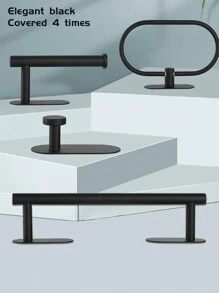 4pcs Stainless Steel Towel Rings, Bathroom Towel Bar Set, Bathroom Accessories Include Towel Rack, Toilet Paper Holder, Suitable For Home & Bathroom