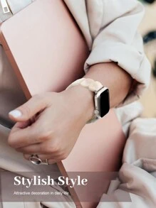 1 bandă elastică din rășină, stil retro, ușor de purtat, ușoară și confortabilă, se potrivește cu 38 mm/40 mm/41 mm, 42 mm/44 mm/45 mm/49 mm, 42 mm pentru S10, 46 mm pentru S10, 42 mm pentru S11, 46 mm pentru S11. - Multicolor - Vizualizare 6