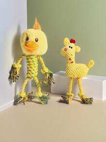 1 件装绳索宠物毛绒咀嚼玩具卡通动物形状狗狗自玩解闷配件，仅供宠物使用 - 彩色 - 查看 21