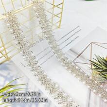 1码金色仿珍珠串珠刺绣蕾丝花边，适用于婚纱装饰、帽子、包包、裙子、DIY配饰 - 彩色 - 查看 19