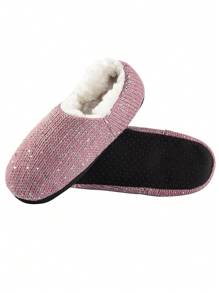 1 Pair Women's Warm, Soft, Comfortable Sparkling Anti-Slip Indoor House Slipper Socks For Winter