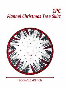 1 pièce Jupe d'arbre de Noël en polyester de 90cm/120cm, décoration de Noël pour la maison, tapis d'arbre de Noël flocon de neige, Noël 2024 Bonne année 2025, Noël