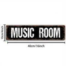 Placa de metal de aleación de hierro vintage, decoración de sala de música, cartel y placa multiusos para colgar en la pared, estética para el hogar, dormitorio, granja, bar y cafetería - para uso interior y exterior, regalo perfecto para amantes de la música (40cm x 10cm) - Multicolor - Ver 4