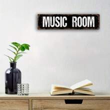 Placa de metal de aleación de hierro vintage, decoración de sala de música, cartel y placa multiusos para colgar en la pared, estética para el hogar, dormitorio, granja, bar y cafetería - para uso interior y exterior, regalo perfecto para amantes de la música (40cm x 10cm) - Multicolor - Ver 5