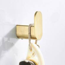 Brushed Gold Finish Stainless Steel Robe Hook, Wall Mounted Gold Color Robe Hook, Elegant Design Towel Hook - Gold - View 2