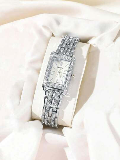 1pc Elegante Luxe Diamond Pearl Bracelet Horloge Women, Birthday/Holiday view 3