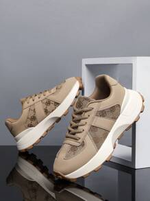 Sneakers vintage alla moda con platform, con motivo floreale, scarpe casual comode con lacci per i teenager