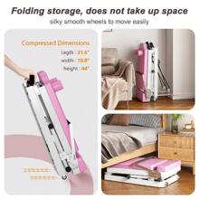 DlandHome Máquina reformadora de Pilates, reformador de Pilates de interior con resortes de aleación de alta resistencia, reformador de Pilates plegable para gimnasio en casa - Versión mejorada rosa - Ver 4