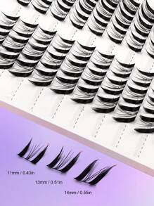 Asiteo 60pcs D-Curl Fluffy Fox Eye Individual Lashes, Natural Cartoon Cat Eye DIY False Eyelashes, Create Dramatic Makeup, Easy For Beginners, Reusable, Suitable For Daily Wear - D - View 5