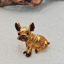 Antique Enamel French Bull Dog Lapel Pin Brooch Pet Lovers Clip Jewelry - 銅色 - 查看 9