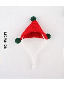 针织豚鼠三角帽，1/4 片装宠物摄影装饰仓鼠帽，宠物装饰帽，圣诞宠物帽，仓鼠帽，豚鼠帽，兔子帽，2025 宠物礼物，2025 儿童礼物，装扮宠物的必备帽子 - 彩色 - 查看 6