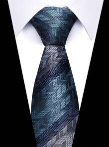 AlanKing 1pc Men's Dark Blue Plaid Striped Paisley Necktie Formal And Party Accessories For Men's Gift Men Necktie