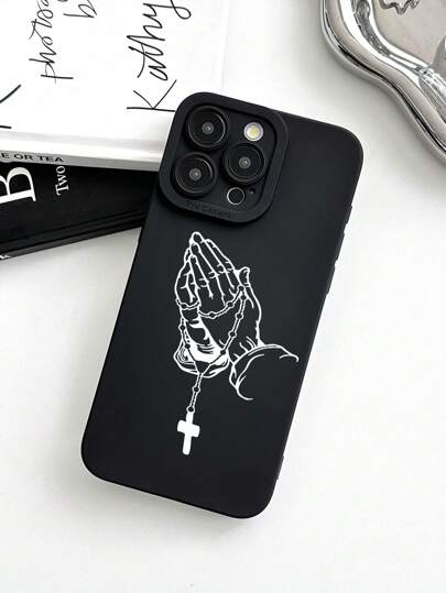 Christian Cross, Symbol Of Love And Redemption, Sun, Tree Of Life, Four Seasons Wind, Mother Earth, Strength And Protection, Courage And Loyalty, Family Bonds And Love, Religious Motif, Praying Hands Print Phone Case, Lens Protection Black Phone Case, Compatible With IPhone & Galaxy, Phone Case, Case 17 Pro Max, Covers, Jesus Phone Case, Compatible With IPhone 16/16 Pro/16 Plus/16 Pro Max, Can Be Used As A Gift Or For Personal Use