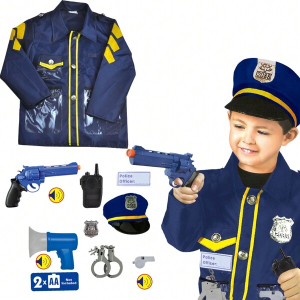 Police Officer Costumes For Toddlers, Career Day Costumes For Christmas, Dress Up Police Uniform Cop Costume Role Play Outfits For Gift Birthday,Police Costume,Costume Kids,Police